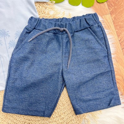 Conj. Camiseta Surfboards e Bermuda - Azul Claro e Azul Petróleo